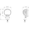 Lampa robocza LED, okrągła 40W 4000lm 10/30V 84x126x71.8 mm z wtyczką AMP światło skupione 4 LED 360° Kramp