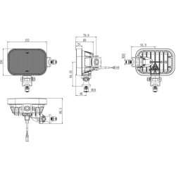 Lampa robocza LED, prostokątna 30W 4200lm 10/30V z wtyczką Deutsch + ITT światło rozproszone 30 LED Kramp