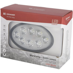 Lampa robocza LED, owalna 56W 5320 lm 10/30V 160x129x68 mm z wtyczką Deutsch, światło skupione 10 LED