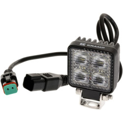 Lampa robocza LED, kwadratowa 12W 1200lm 12/24V, biała, 53.7x75.5x32.3 mm światło rozproszone z wtyczką Deutsch, 8 LED