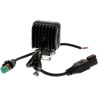 Lampa robocza LED, kwadratowa 12W 1200lm 12/24V, biała, 53.7x75.5x32.3 mm światło rozproszone z wtyczką Deutsch, 8 LED