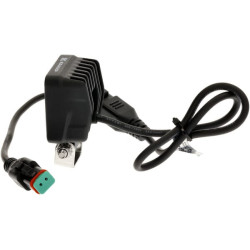 Lampa robocza LED, kwadratowa 12W 1200lm 12/24V, biała, 53.7x75.5x32.3 mm światło rozproszone z wtyczką Deutsch, 8 LED