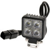 Lampa robocza LED, kwadratowa 12W 1200lm 12/24V, biała, 53.7x75.5x32.3 mm światło rozproszone z wtyczką Deutsch, 8 LED