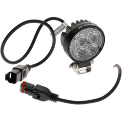 Lampa robocza LED, okrągła 12W 1200lm 12/24V, biała, 65.7x85.8x35 mm światło rozproszone z wtyczką Deutsch, 8 LED