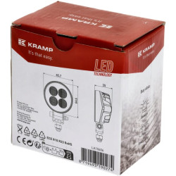 Lampa robocza LED, okrągła 12W 1200lm 12/24V, biała, 65.7x85.8x35 mm światło rozproszone z wtyczką Deutsch, 8 LED