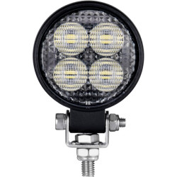 Lampa robocza LED, okrągła 12W 1200lm 12/24V, biała, 65.7x85.8x35 mm światło rozproszone z wtyczką Deutsch, 8 LED