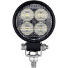 Lampa robocza LED, okrągła 12W 1200lm 12/24V, biała, 65.7x85.8x35 mm światło rozproszone z wtyczką Deutsch, 8 LED