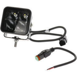 Lampa robocza LED, kwadratowa 40W 4800lm 12/24V, biała, 81x82.5x67.5 mm światło skupione z wtyczką Deutsch, 4 LED
