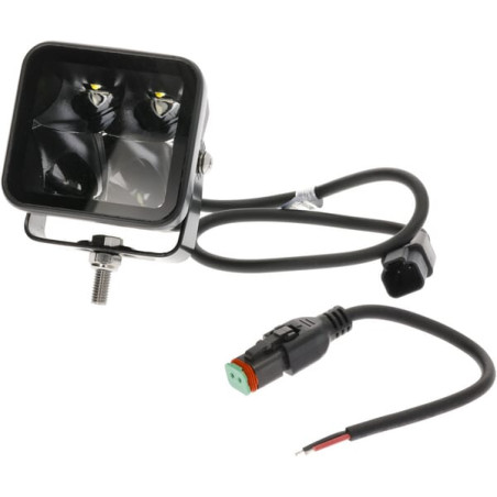 Lampa robocza LED, kwadratowa 40W 4800lm 12/24V, biała, 81x82.5x67.5 mm światło skupione z wtyczką Deutsch, 4 LED