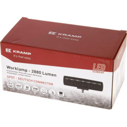 Lampa robocza LED, prostokątna 30W 2880lm 12/24V, biała, 157x49.7x60 mm światło skupione z wtyczką Deutsch, 6 LED