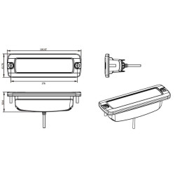 Lampa robocza LED, prostokątna 30W 2880lm 12/24V, biała, 157x49.7x60 mm światło rozproszone z wtyczką Deutsch, 6 LED