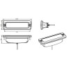 Lampa robocza LED, prostokątna 30W 2880lm 12/24V, biała, 157x49.7x60 mm światło rozproszone z wtyczką Deutsch, 6 LED