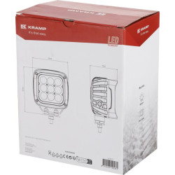 Lampa robocza LED, kwadratowa 45W 4050lm 12/24V, niebieska, 126x151x95 mm światło skupione z wtyczką Deutsch, 9 LED