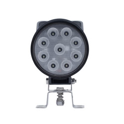 Lampa robocza LED, okrągła, 54W 5100 lm 12/24V Ø 133x75 mm z wtyczką Deutsch, światło rozproszone 9 LED z uchwytem + przełącznik