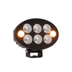 Lampa robocza + lampa ostrzegawcza pomarańczowa LED, owalna 36W 3500lm 12/24V 155x105x58 mm światło rozproszone, 6+2 LED, Black 