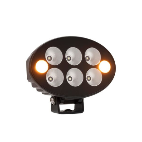Lampa robocza + lampa ostrzegawcza pomarańczowa LED, owalna 36W 3500lm 12/24V 155x105x58 mm światło rozproszone, 6+2 LED, Black 