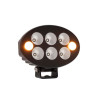 Lampa robocza + lampa ostrzegawcza pomarańczowa LED, owalna 36W 3500lm 12/24V 155x105x58 mm światło rozproszone, 6+2 LED, Black 