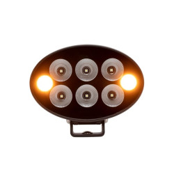 Lampa robocza + lampa ostrzegawcza pomarańczowa LED, owalna 36W 3500lm 12/24V 155x105x58 mm światło rozproszone, 6+2 LED, Black 