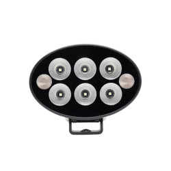 Lampa robocza + lampa ostrzegawcza pomarańczowa LED, owalna 36W 3500lm 12/24V 155x105x58 mm światło rozproszone, 6+2 LED, Black 