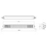 Lampa robocza długa LED, 200W 16800lm prostokątna, 12/24V, biała/pomarańczowa, 561x70x67 mm z wtyczką Deutsch, Combo, prosta, 40