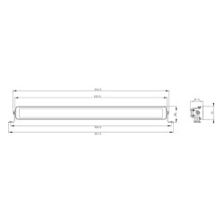 Lampa robocza długa LED, 300W 25200lm prostokątna, 12/24V, biała/pomarańczowa, 815x70x67 mm z wtyczką Deutsch, Combo, prosta, 60