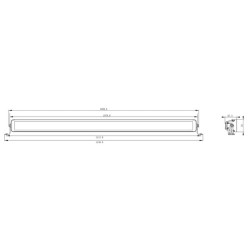 Lampa robocza długa LED, 400W 33600lm prostokątna, 12/24V, biała/pomarańczowa, 1076x70x67mm z wtyczką Combo prosta, 80 LED, E-BO
