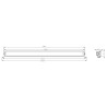 Lampa robocza długa LED, 400W 33600lm prostokątna, 12/24V, biała/pomarańczowa, 1076x70x67mm z wtyczką Combo prosta, 80 LED, E-BO