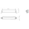 Lampa robocza długa LED, 120W 10080lm prostokątna, 12/24V, biała/pomarańczowa, 358.4x70x78.6 mm z wtyczką Deutsch, Combo, łukowa