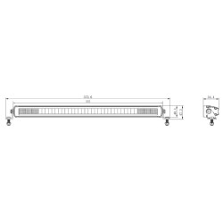 Lampa robocza długa LED, 105W 8820lm prostokątna, 12/24V, biała/pomarańczowa, 522x40x54 mm z wtyczką Deutsch, Combo, prosta, 21 