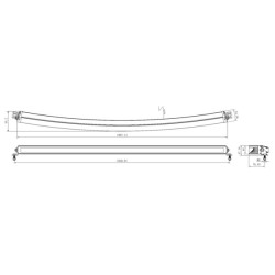 Lampa robocza długa LED, 210W 17640lm prostokątna, 12/24V, biała/pomarańczowa, 1007.1x40x54.4 mm z wtyczką Deutsch, Combo, łukow