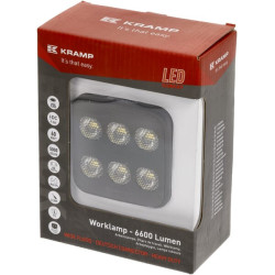Lampa robocza LED, kwadratowa 60W 6600lm 12/24V, biała, 92x109.5x51.1 mm światło rozproszone z wtyczką Deutsch, 12 LED