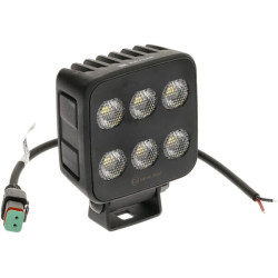 Lampa robocza LED, kwadratowa 60W 6600lm 12/24V, biała, 92x109.5x51.1 mm światło rozproszone z wtyczką Deutsch, 12 LED