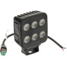 Lampa robocza LED, kwadratowa 60W 6600lm 12/24V, biała, 92x109.5x51.1 mm światło rozproszone z wtyczką Deutsch, 12 LED