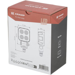 Lampa robocza LED, kwadratowa 40W 2650lm 12/24V, biała, 70.1x126.6x49.7 mm światło rozproszone z wtyczką Deutsch, 8 LED
