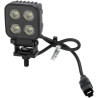Lampa robocza LED, kwadratowa 40W 2650lm 12/24V, biała, 70.1x126.6x49.7 mm światło rozproszone z wtyczką Deutsch, 8 LED
