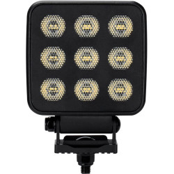 Lampa robocza LED, kwadratowa 90W 6800lm 12/24V, biała, 108x120.7x52.7 mm światło rozproszone z wtyczką Deutsch, 18 LED