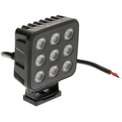 Lampa robocza LED, kwadratowa 90W 6800lm 12/24V, biała, 108x120.7x52.7 mm światło rozproszone z wtyczką Deutsch, 18 LED