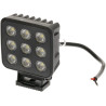 Lampa robocza LED, kwadratowa 90W 6800lm 12/24V, biała, 108x120.7x52.7 mm światło rozproszone z wtyczką Deutsch, 18 LED