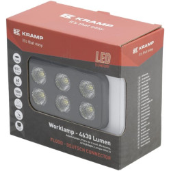 Lampa robocza LED, prostokątna 60W 4630lm 12/24V, biała, 115x65x47 mm światło rozproszone z wtyczką Deutsch, 12 LED