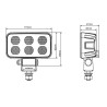 Lampa robocza LED, prostokątna 60W 4630lm 12/24V, biała, 115x65x47 mm światło rozproszone z wtyczką Deutsch, 12 LED