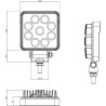 Lampa robocza LED, prostokątna 27W 2376lm, biała, 107x38.8x136 mm światło rozproszone, Kramp