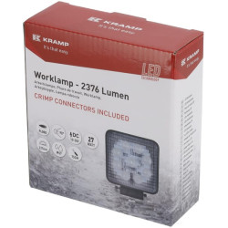 Lampa robocza LED, prostokątna 27W 2376lm, biała, 107x38.8x136 mm światło rozproszone, Kramp (op. 10 szt.)