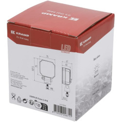 Lampa robocza LED, kwadratowa 20W 3000lm, biała, 75x47x107.5 mm z wtyczką Deutsch 2-pin, światło rozproszone, Kramp