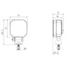 Lampa robocza LED, kwadratowa 20W 3000lm, biała, 75x47x107.5 mm z wtyczką Deutsch 2-pin, światło rozproszone, Kramp (op. 10 szt.