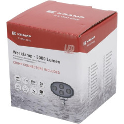 Lampa robocza LED, owalna 20W 3000lm, biała, 100x54x93 mm z wtyczką Deutsch 2-pin, światło rozproszone, Kramp