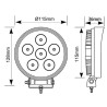 Lampa robocza LED, okrągła 27W 3420lm, biała, 100x48.5x120 mm z wtyczką Deutsch 2-pin, światło rozproszone, Kramp