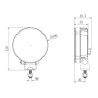 Lampa robocza LED, okrągła 27W 3420lm, biała, 100x48.5x120 mm z wtyczką Deutsch 2-pin, światło rozproszone, Kramp (op. 10 szt.)