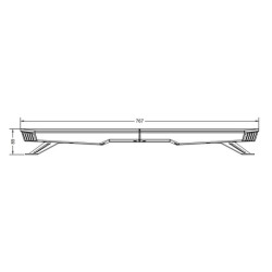 Lampa robocza długa LED, 100/200W, 12/24V, pomarańczowa przykręcana, 767x89x280 mm TA2