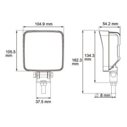 Lampa robocza kwadratowa LED, 18W 1440lm