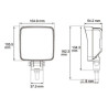 Lampa robocza kwadratowa LED, 18W 1440lm